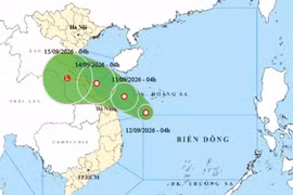 Trajectoire prévue de la dépression tropicale. Source : NCHMF