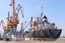 Manutention de marchandises au port de Hoang Dieu - Chua Ve.