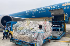 Le vol VN9711 avant son décollage de l’aéroport international de Nôi Bai, à Hanoi. Photo: VNA