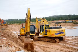 Construction du réservoir de Duong Dông 2. Photo : baoangiang.com