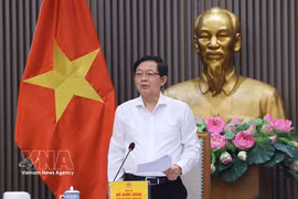Le vice-Premier ministre Hô Quôc Dung préside la réunion, à Hanoi, le 22 juin. Photo : VNA