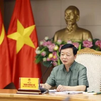 Le vice-Premier ministre Trân Hông Ha s'exprime lors de la réunion. Photo: VNA