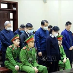 Les accusés au tribunal. Photo : VNA