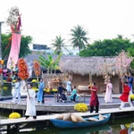 Espace de spectacles recréant des scènes du Têt d’antan – Photo : tuoitre.vn