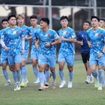 Près de 100 projections collectives pour le match d’ouverture Vietnam - Jordanie (U23). Photo: VFF