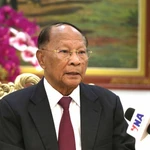 Le président honoraire du Parti du peuple cambodgien, Samdech Heng Samrin. Photo: VNA