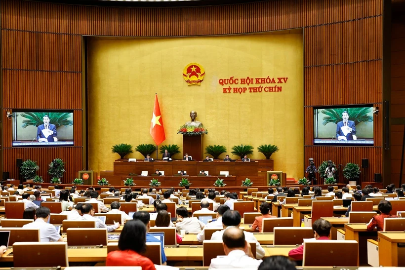Lors de la 9e séance de l'Assemblée nationale de la 15e législature. Photo : VNA