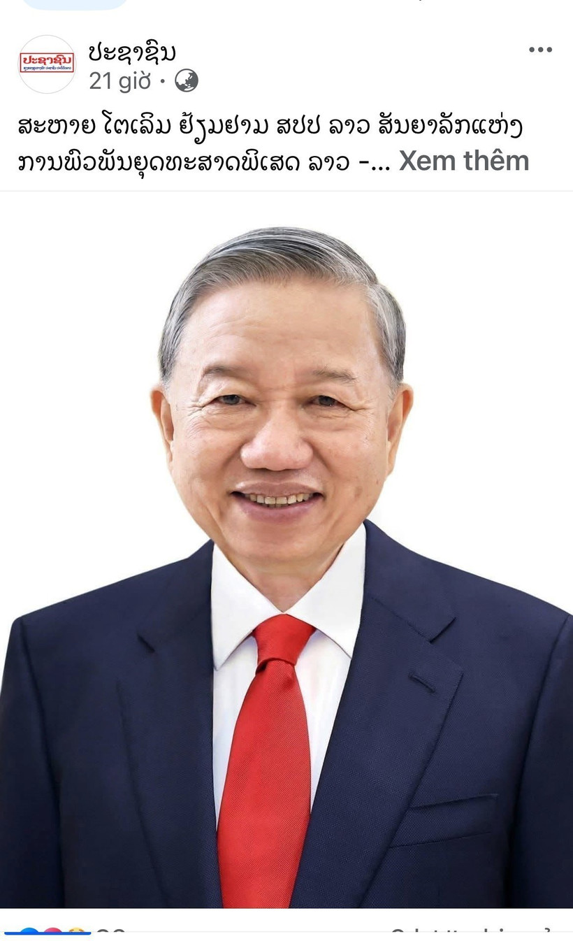 Photo du secrétaire général To Lam sur l'article sur le journal Pasaxon. Photo : capture de l'écran