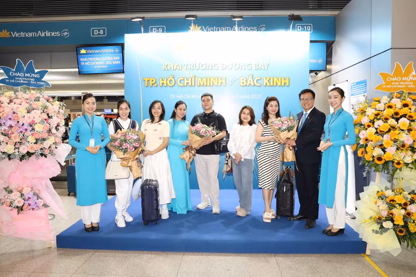 La compagnie aérienne nationale du Vietnam, Vietnam Airlines, inaugure une ligne directe entre Pékin et Hô Chi Minh-Ville le 30 mars. Photo : VNA