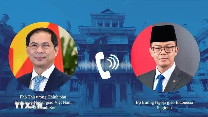 Le vice-Premier ministre et ministre des Affaires étrangères (AE) du Vietnam, Bui Thanh Son a eu une conversation téléphonique le 10 février avec le ministre indonésien des AE, Sugiono. Photo : VNA