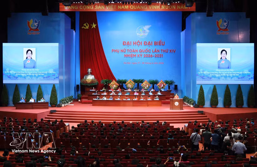 Le XIVe Congrès national de l’Union des femmes du Vietnam s’ouvre à Hanoï. Photo : VNA