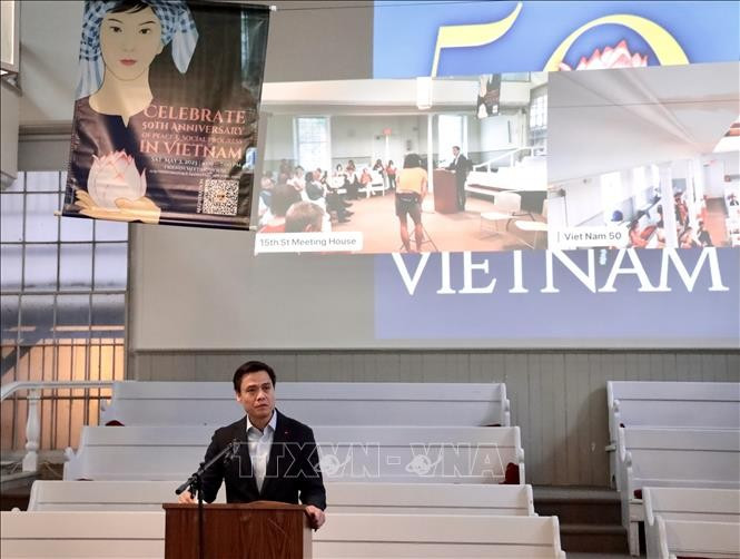 L’ambassadeur Dang Hoang Giang, chef de la Mission permanente du Vietnam auprès des Nations Unies, s'exprime lors de l'événement. Photo : VNA