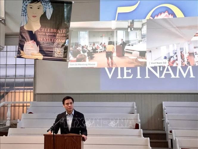 L’ambassadeur Dang Hoang Giang, chef de la Mission permanente du Vietnam auprès des Nations Unies, s'exprime lors de l'événement. Photo : VNA