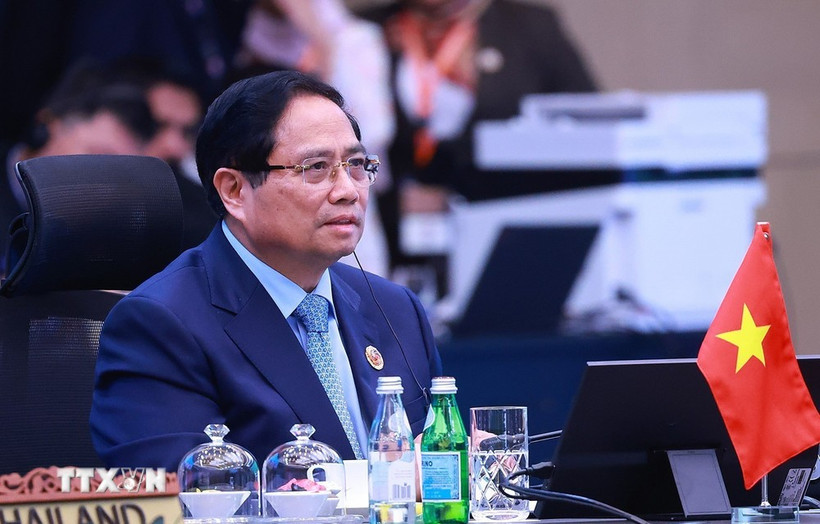 Le Premier ministre Pham Minh Chinh participe à la 3ᵉ réunion des dirigeants de la Communauté asiatique zéro émission (Asia Zero Emission Community – AZEC). Photo : VNA