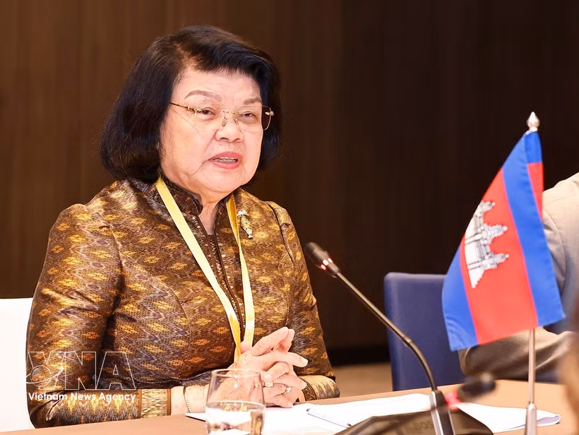 La présidente de l'Assemblée nationale du Cambodge, Samdech Khuon Sudary. Photo: VNA