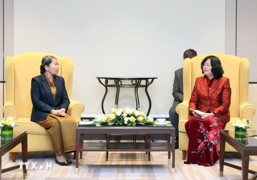 Lors de la réception. Photo : VNA