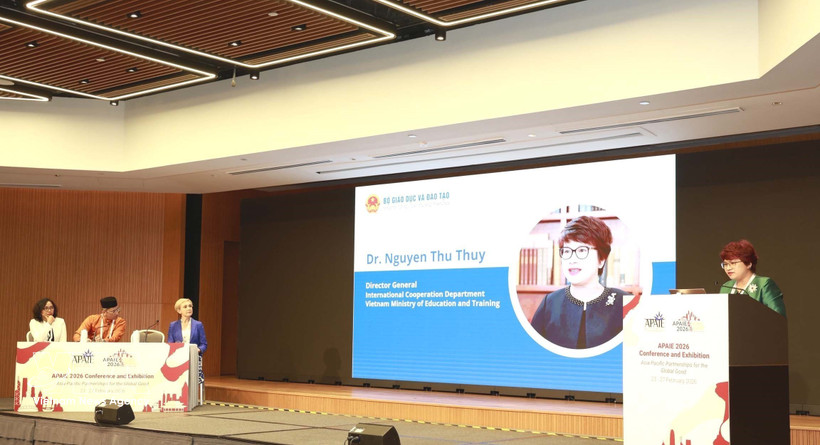 Nguyen Thu Thuy, directrice du Département de la coopération internationale du ministère de l'Éducation et de la Formation, s'exprime lors de l'événement. Photo : VNA