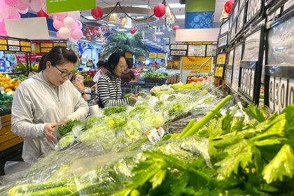 Des habitants font des achats dans un supermarché à Hô Chi Minh-Ville. Photo: VNA