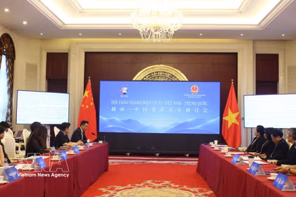 Le séminaire réunissant de jeunes talents vietnamiens et chinois à Pékin. Photo: VNA