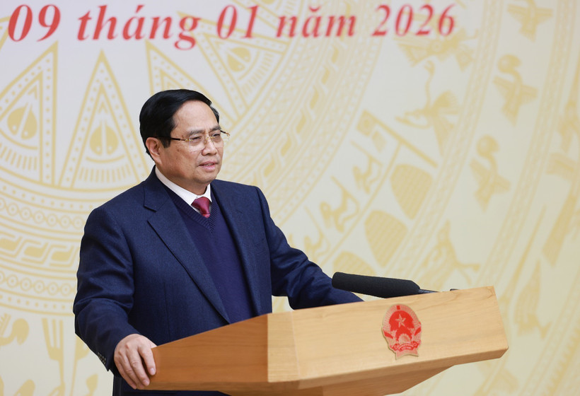 La Conférence nationale visant à promouvoir l’investissement public en 2025 et 2026 s’est tenue le 9 janvier à Hanoï, en présence du Premier ministre Pham Minh Chinh. Photo : VNA