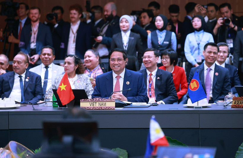 Le Premier ministre Pham Minh Chinh au Sommet commémoratif des 50 ans des relations ASEAN-Nouvelle-Zélande. Photo: VNA