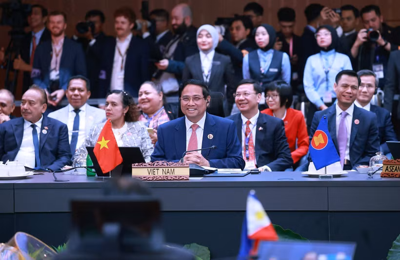 Le Premier ministre Pham Minh Chinh au Sommet commémoratif des 50 ans des relations ASEAN-Nouvelle-Zélande. Photo: VNA
