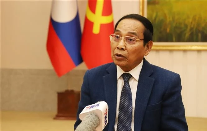 Bounthong Chitmany, membre du Bureau Politique, permanent du Secrétariat du Comité central du Parti populaire révolutionnaire lao et vice-président du Laos. Photo : VNA