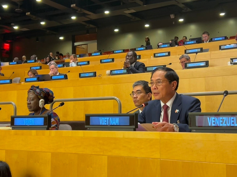 Le vice-Premier ministre vietnamien Bui Thanh Son s'exprime lors du premier Sommet biennal pour une économie mondiale durable, inclusive et résiliente. Photo : VNA