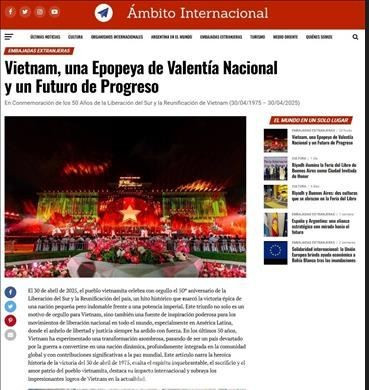 Le site d'information Ámbito Internacional. Photo : VNA