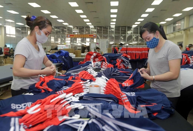 Des articles destinés à l'exportation vers l'UE de la société de textile de Thai Nguyen. Photo : VNA