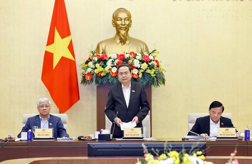 Le président de l’Assemblée nationale, Tran Thanh Man prend la parole. Photo : VNA