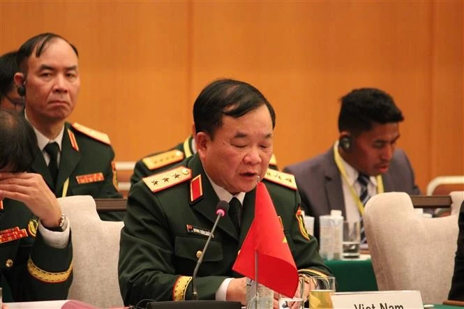 Le général de corps d’armée Hoang Xuan Chien lors de la 14e réunion des vice-ministres de la Défense ASEAN-Japon. Photo : VNA