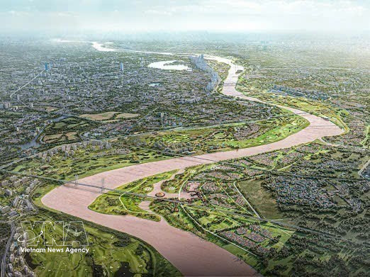 Le projet de la zone urbaine du fleuve rouge. Photo : VNA