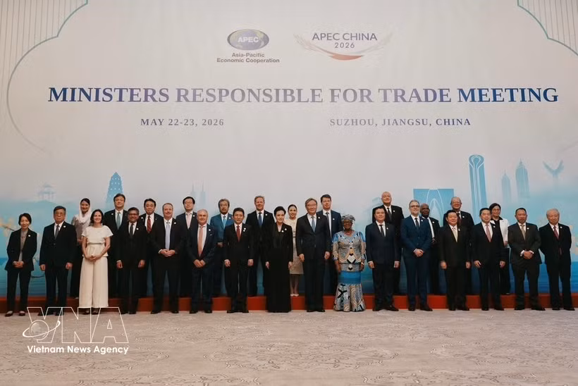 Délégués à la réunion des ministres du Commerce de l'APEC à Jiangsu, en Chine. Photo : VNA