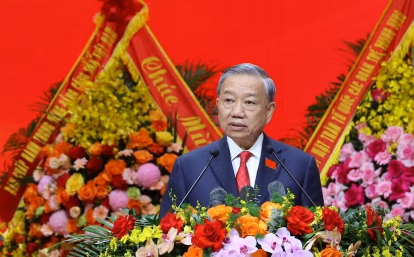 Le secrétaire général du Parti communiste du Vietnam, To Lam, prend la parole lors du 1er Congrès de l’organisation du Parti du gouvernement pour le mandat 2025-2030. Photo : VNA