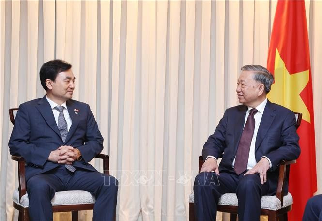 Tô Lâm (droite) rencontre le 10 août à Séoul, Ahn Gyu Back, ministre de la Défense sud-coréen et aussi président du Groupe des parlementaires d’amitié République de Corée – Vietnam. Photo : VNA