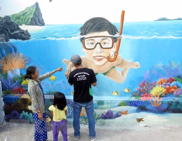 L'IUCN lance un programme de fresques murales à An Binh ảnh 1