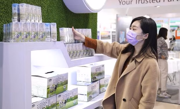 Vinamilk présente des produits laitiers biologiques « doubles normes » au salon FHC de Shanghai ảnh 3
