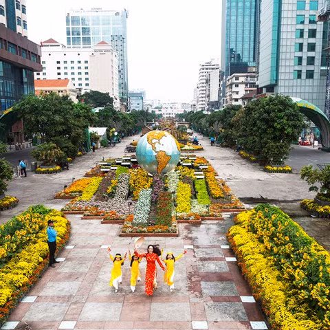 Têt 2019 : préparation de la rue florale Nguyên Huê à Hô Chi Minh-Ville ảnh 1 Têt 2019 : préparation de la rue florale Nguyên Huê à Hô Chi Minh-Ville ảnh 1
