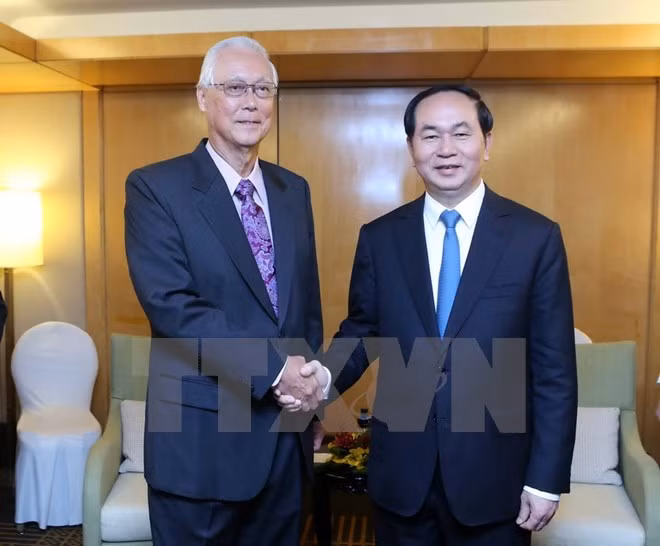 Le président Tran Dai Quang termine sa visite à Singapour ảnh 2