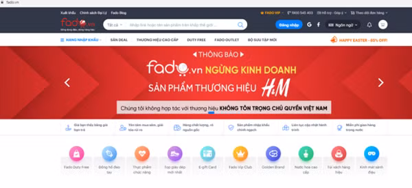 La plate-forme de l’e-commerce Fado.vn cesse de commercialiser des produits de H&M ảnh 1