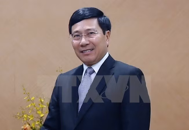 Le vice-PM Pham Binh Minh rend visite à l’ambassade du Vietnam en Chine ảnh 1