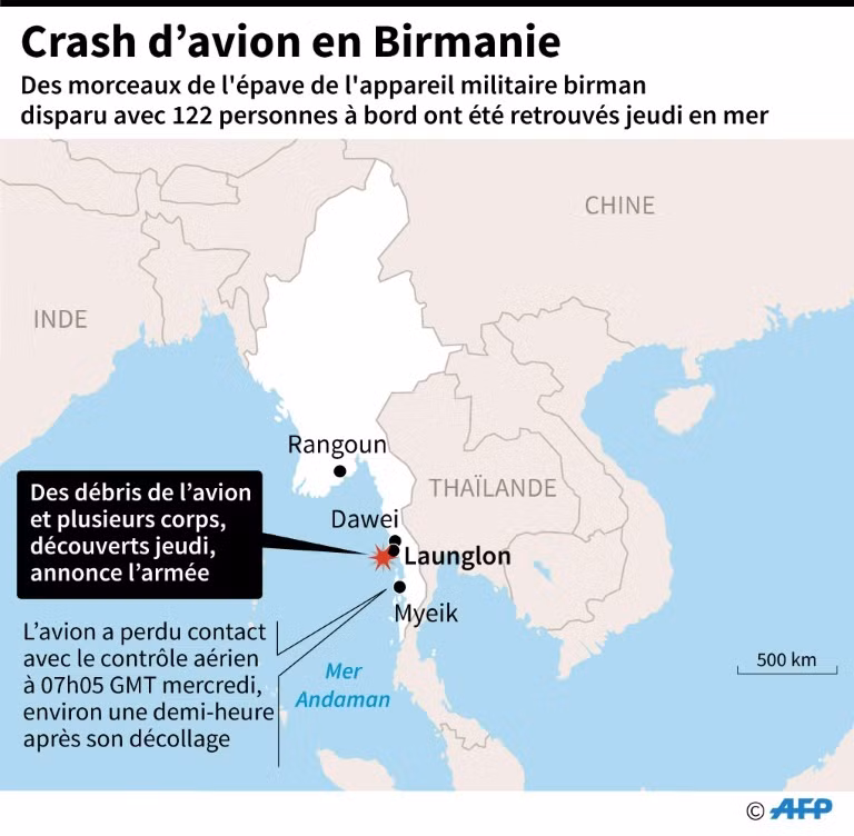 Crash d'avion au Myanmar : 29 corps repêchés en mer ảnh 1