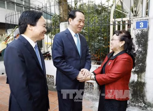 Le président Tran Dai Quang formule ses vœux du Têt à des intellectuels ảnh 3