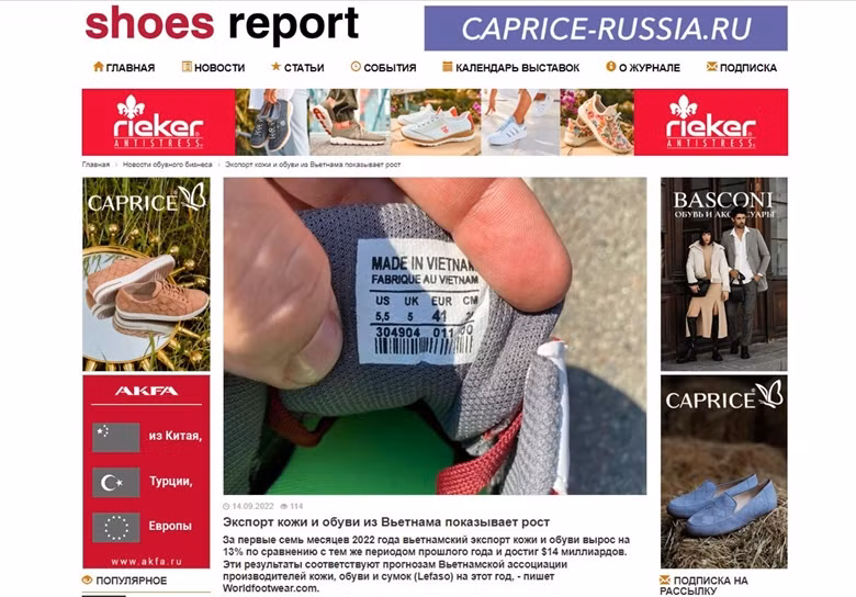 Un journal russe optimiste quant à l'exportation vietnamienne de chaussures ảnh 1