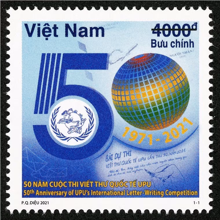 Émission d'un timbre marquant le cinquantenaire du Concours international de l'UPU ảnh 1 Émission d'un timbre marquant le cinquantenaire du Concours international de l'UPU ảnh 1