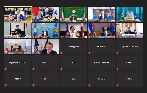 Les ministres de l'ASEAN discutent des effets du COVID-19 sur le travail et l'emploi ảnh 2