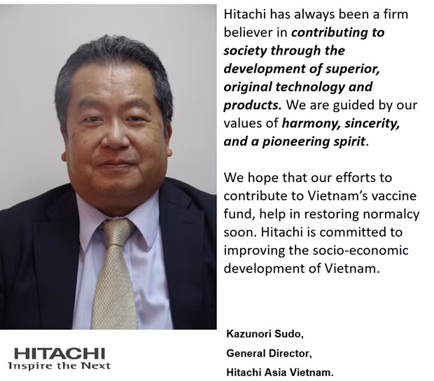 Hitachi Asia Vietnam s'engage à accompagner le Vietnam dans sa lutte anti-COVID-19 ảnh 1