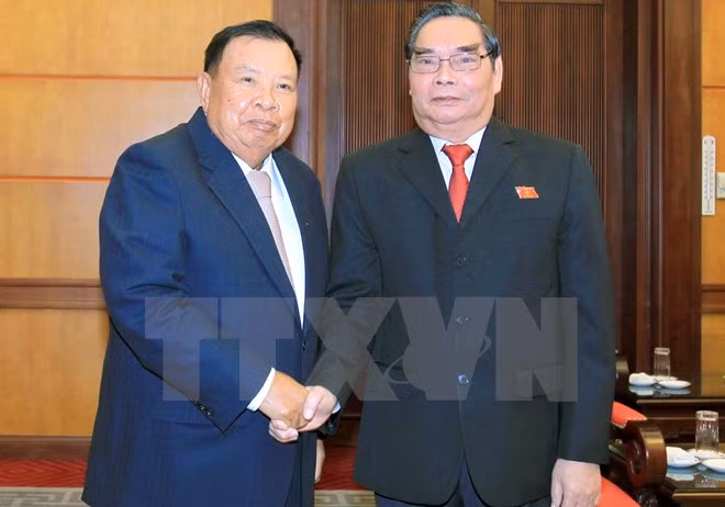 Rencontre de hauts membres des Partis vietnamien et laotien ảnh 1