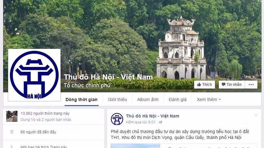 Le Comité populaire de Hanoi est sur Facebook ảnh 1